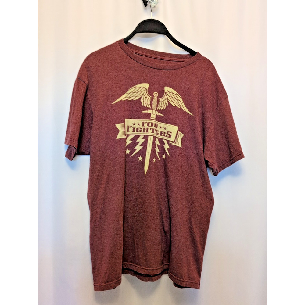 Foo Fighters front graphic light red t shirt see measurements eagle stars